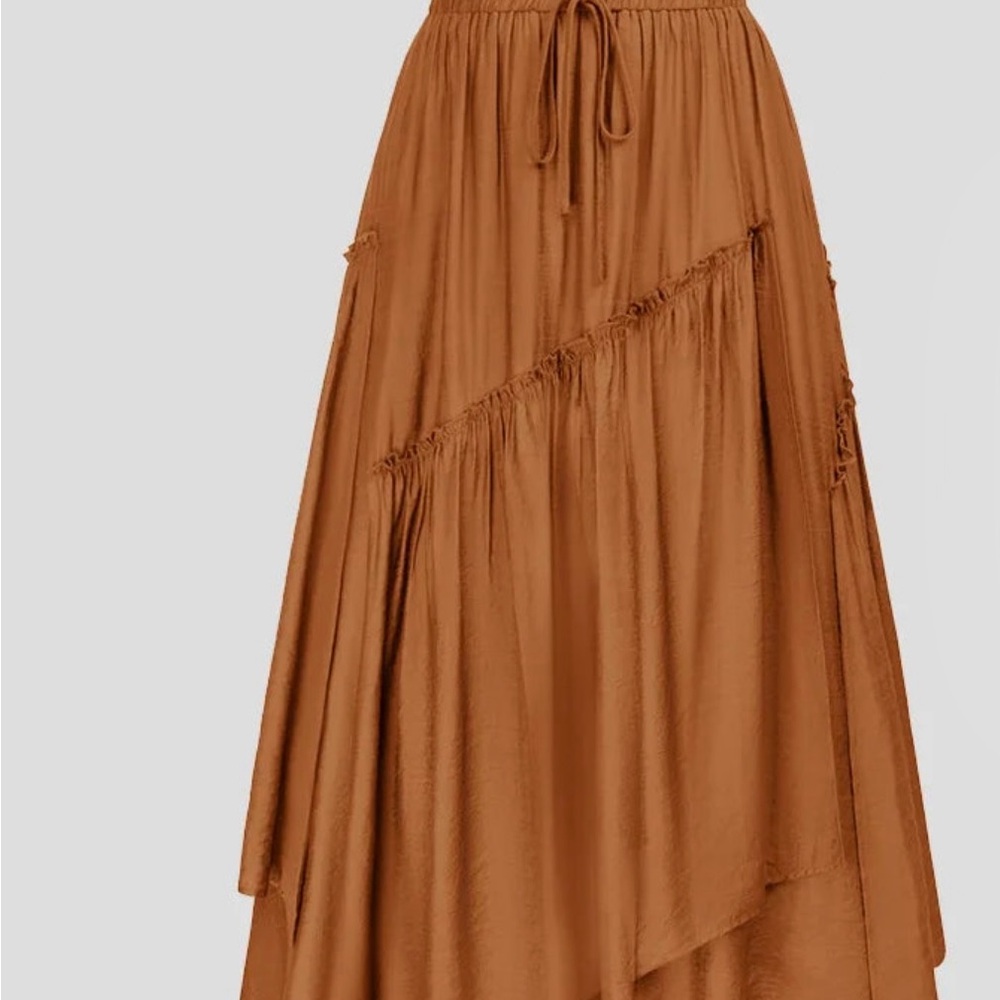 Elegant Tan Maxi Skirt for Women